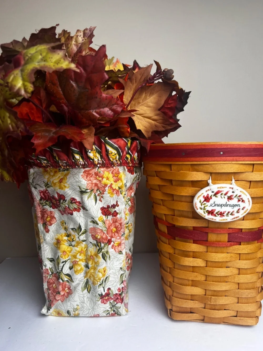 1998 Longaberger Snapdragon Basket liner protector flowers